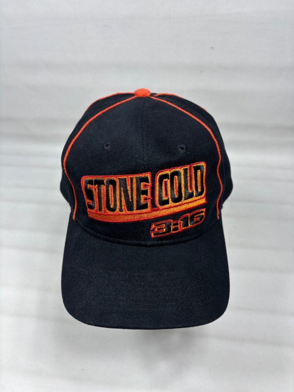 VTG 2000 WWF Stone Cold Steve Austin 3:16 Hat Black Orange Piping Strapback Rare